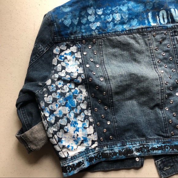 Handprinted Love Denim Jacket - Picture 11 of 12